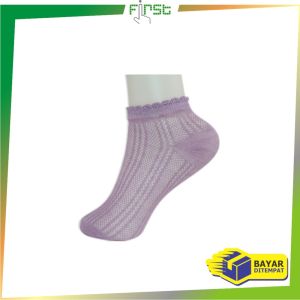 FH-P252 Kaos Kaki Wanita Motif Polos Pattern Garis / Kaoskaki Pola Pendek Semata Kaki Fashion Korea