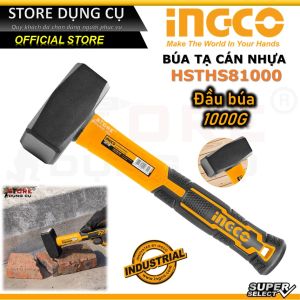 Búa tạ cao cấp INGCO HSTHS81000 | Búa tạ 1kg Đầu búa được thả rèn được nhiệt luyện và tôi cứng thép carbon 45 # . Tay cầm được thiết kế độc đáo