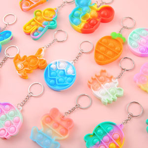 Small Bubble Stress Toy Rainbow Keychain Pendant Fun little gift for children