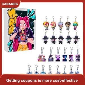 【CANAMEK】 Kpop Demon Hunters bất ngờ Hộp bí ẩn Hộp 24 ngày giáng sinh đếm ngược lịch phiêu lưu Keychain Túi Mặt dây chuyền lễ hội Quà Tặng