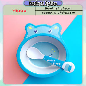[Little B House] Baby Feeding Plate Bamboo Fiber Tableware Kids Dinner Set with Spoon 儿童竹纤维餐具 Pinggan Mangkuk Bayi - TW04