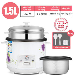 Nồi cơm điện MINI dung tích 3-4 người công suất 500W lòng nồi hợp kim kèm xửng hấp siêu tiện lợi