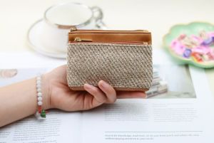 New stylish woven design double zipper design can hold coins bank cards earphones lipstick keys small and easy to carry looks good