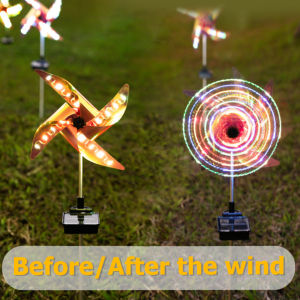 32LED Solar Windmill Colorful Lawn Lamp Outdoor Decorative Waterproof Night Light LED Spot Light Garden Path Landscape Lights