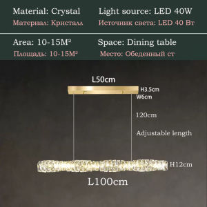 โคมไฟแขวนไฟเพดานคริสตัลหรูหราทันสมัยห้องรับประทานอาหารโลหะดาร์จี้ลายทางยาวสำหรับห้องครัว