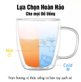 Ly cốc thủy tinh uống cafe, trà nóng, trà sữa, latte đá, đồ uống... chịu nhiệt chống nóng và lạnh, với 2 lớp dày dặn, có tay cầm, pha espresso, cappuccino hay latte, mọi đồ uống tốt. 