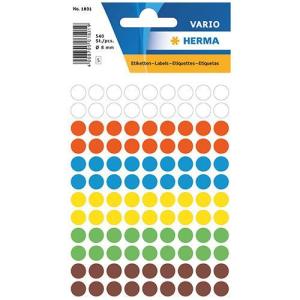 HERMA Multi-purpose Labels Round 8mm Assorted Colours (1831)