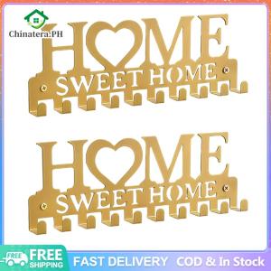 Wall Key Holder Wall Mounted Key Holder 10 Hooks Self Adhesive Key Rack Multi-Function Key Hangers for Kitchen Garage