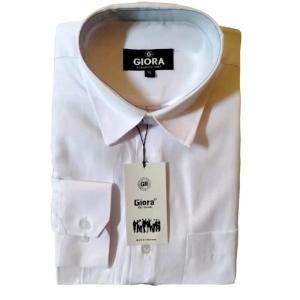 Atasan Polos Reguler Kemeja Putih Lengan Panjang Pria Baju Kerja Casual bahan katun
