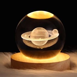 Planet Night Light Crystal Ornament Moon Astronaut Table Lamp Bedroom Bedside Starry Sky Lamp Creative Atmosphere Lamp