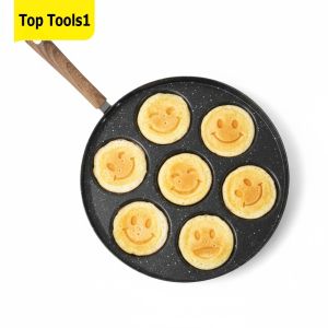 Specialty Egg Frying Pan with 7 Holes Nonstick Coating Easy to Clean Kitchen Cookware Tool for Breakfast Preparation