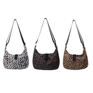 Stylish Single Shoulder Dumpling Bags For Trendy Women Crosbody Bags with Leopard Pattern and Adjustable Strap