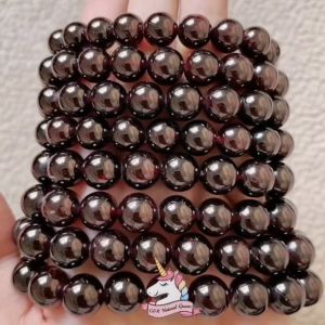 Vòng đá phong thủy Thạch anh Lựu/ Garnet/ thiên nhiên 100%/ Ngọc Hồng 7-11mm/