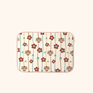 Sleeve Pouch Sarung Tas Bag Case Ipad Tab Tablet Macbook Air Pro Laptop Asus Acer Lenovo HP Huawei 11 12 13 14 15 inch Motif Gambar Kartun Cartoon Kucing Bunga Cherry Cute Lucu Murah Leather Kulit PU Waterproof Korean Model  Shockproof