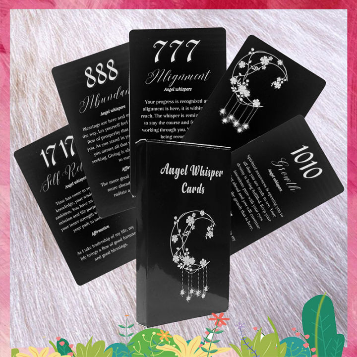 Angel Number Whisper Messages Oracle Cards ข้อความหมายเลขนางฟ้า Whisper ข้อความ Oracle การ์ดขนาด10.3*6ซม. การ์ดทำนายโชคชะตา Oracle สำหรับผู้เริ่มต้นเกมทำนายดวงชะตา | ไพ่ยิปซี ไพ่ออราเคิล ไพ่ยิบซี ไพ่ทาโร่ ไพ่ดูดวง Tarot Card