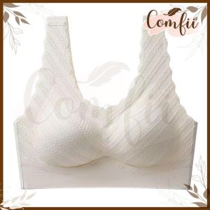 Comfii【M - 3XL 40-100Kg 】Plus Size Womens Bra Seamless Bra Fixed Cup Small Chest  Backless Bra Non-wired C Push Up Bra