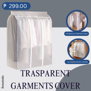 BEST SELLER CLOTHES DUST COVER | Transparent Zippered Clothes Cover | Large Capacity Hanging Garments Protector Bag | Moth Proof & Waterproof Storage Cover | PEVA Dust Proof Garments Rack Cover | Transparent Garment Cover For Closet Storage & Protection