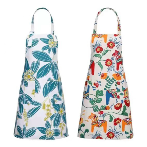 2PCS Korean Design Apron Sleeveless Cooking Baking Protective Apron Adjustable Tie Cotton Linen Smocks for Household