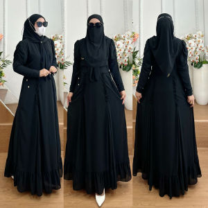 BISA COD! Set Dress/Set Gamis Syari Kode HUSNA Bahan Ceruty Babydoll Premium By Ory AjeZas Collect