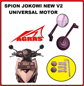 SPION BULAT TOMOK  RETRO FAZZIO FILANO SCOOPY XSR155 FINO CB KLASIK RETRO JAPSTYLE JKW CUSTOM ALUMINIUM KACA BIRU AGRAS BLACK EDITION