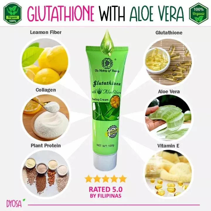 The History of Beauty Glutathione with Aloe Vera Peeling Cream 100g Melasma  / Wrinkles / Skin Dark Spot Collagen & Glutathione Perfect Magic Peel Cream 