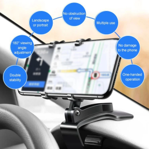 Car Phone Mount for All Seasons  Universal for Adults and New Drivers  High-Strength Spring Clip  Non-Slip Silicone  Dashboard and Rearview Mirror Navigation Holder