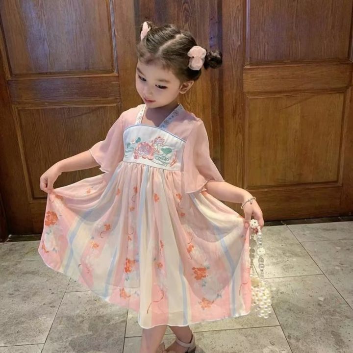 Children Hanfu Princess Baby Girl Dress Mandarin Collar ...