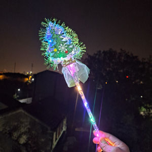 YESPERY Christmas Fairy Stick Christmas Tree Shaped Glowing Stick Luminous Party Favors Wand Merry Christmas Eve Party Kids Gift
