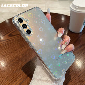 Glitter Love Heart Laser Case For Samsung Galaxy S26 S25 S24 S23 S22 FE Plus Ultra A57 A37 A55 A35 A25 A15 A54 Shockproof Case