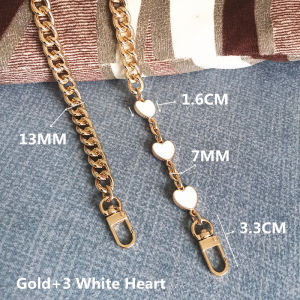 High end metal strap aluminum metal chain strap womens bag boutique chain accessories DIY strap heart-shaped fashion accessories bag chain strap shoulder strap single shoulder diagonal cross strap