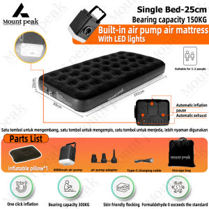 Mountpeak  single double airbed air mattress 5ft built in air pump (built in battery) thickness 40cm self inflating single double airbed 40cm high with pump