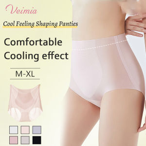 Miss CandySeamless Panties Ice Silk Shapewear Underwear High Waist Panties Tummy Control Butt Lift Breathable Women Panties No Trace Women Clothing Middle Waist Anti-Roll Edges