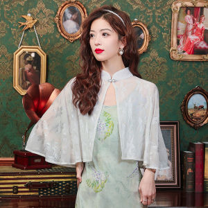 Impression Fashion Women Vintage Chinese-style Turn-down Collar Floral Loose Cutting Short Sun-protective Shawl Cardigan