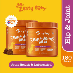 Zesty Paws Hip & Joint Mobility Bites For Dogs Support - Duck Flavor (90 Soft Chews) (EXP:02 2027)