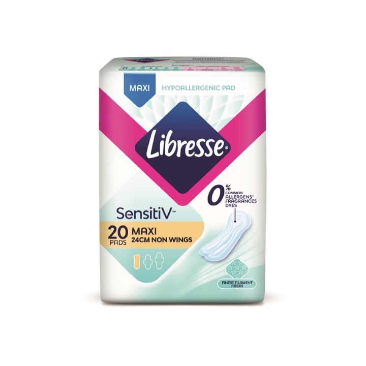 LIBRESSE SensitiV Maxi Non Wing 24cm 20s 24Cm Maxi Sanitary Pads