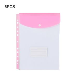 MUSASI 6 pcs PP Binder Folders A4 Clear Binder Pocket Envelopes Label Loose-Leaf Home Office