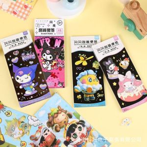 Cartoon Sanrio Mymelody Kuromi Cinnamoroll Colourful Scratch Painting Children Fun Art Kid DIY Art Craft Birthday Gift