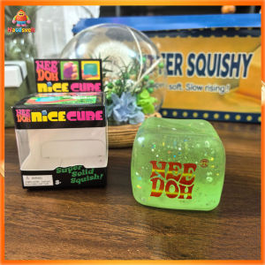 【NeeDoh Nice Cube Noctilucent】 Glow in The Dark!!Needoh Original Schylling NeeDoh Nice Cube Sensory Fidget Toy Neehdoh Ice Cube Squishy Toy Needoh Real Sensory Squeeze Toy with Super Solid Squish Stress Relief Anxiety Sensory Tool nee doh nice cube