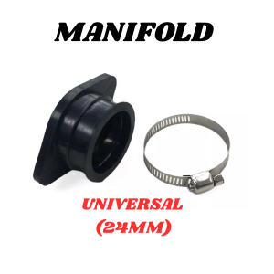 CARBURETOR MANIFOLD FOR UNIVERSAL RUBBER 24MM AND 28MM WITH ADJUSTABLE CLIP MOTORCYCLE PARTS MODEL