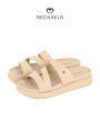 MICHAELA Chic Strappy Platform Sandals 4CM Comfy Slip-On Slides for Women Beach Casual SH6529023 XD. 