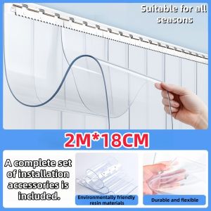 Transparent PVC Plastic Door Curtain Waterproof Dustproof Heat Insulation Home Shop Partition Curtain.