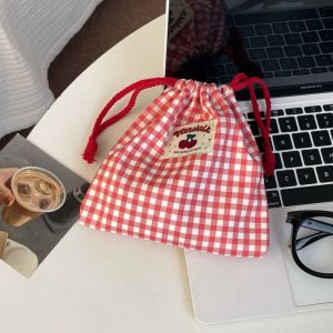 MEMGOUO Hello Kitty Drawstring Bag Large Capacity Portable Makeup Storage Pouch Cute Gift Coin Purse