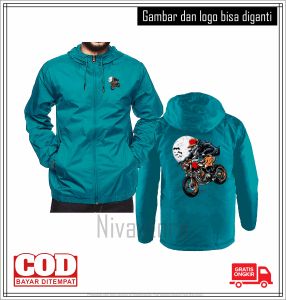 JAKET COWOK PARASUT TASLAN WATERPROOF WINDPROOF PRIA REMAJA DEWASA JAKET HARIAN OUTDOOR BISA COSTUM LOGO GAMBAR