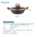 freemir Wajan Panggang Anti Lengket 24cm Casserole Pan Non Stick Serbaguna Tutup Kaca Coating Granit. 
