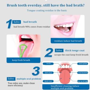 Sikat Pembersih Lidah/Perawatan Kesehatan Mulut Penghilang Bau/Tongue Cleaner/ Food Grade/Anti Kotor/Silicone Lembut