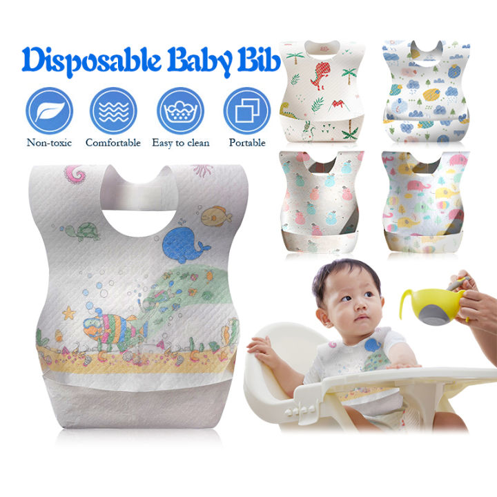 Kids Disposable Bib Meal Pocket Baby Waterproof Bib Infant Feeding Bib