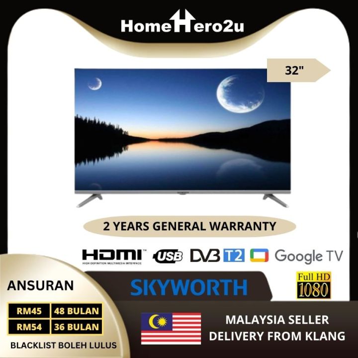 Ansuran Mudah 32 Inch Full HD Smart LED TV Skyworth 32STE6600 32STD6500 ...