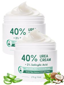 Urea Cream 40 Percent for Feet Maximum Strength6 OZ Foot Cream for Dry Cracked Heels Callus Care with 2% Salicylic Acid Moisturizer for Hands Elbows Knees Rough Skin