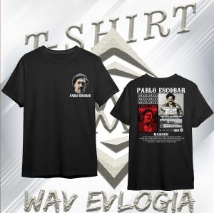(022) KAOS DISTRO FASHION WAV EVLOGIA MOTIF PABLO ESCOBAR FREE STICKER   STREETWEAR PRIA WANITA KEREN T-SHIRT STREETWEAR T-SHIRT