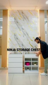 [FREE INSTALLATION] KENZZO: Arlo display cabinet modern minimalist 2-door 3-drawer storage cabinet